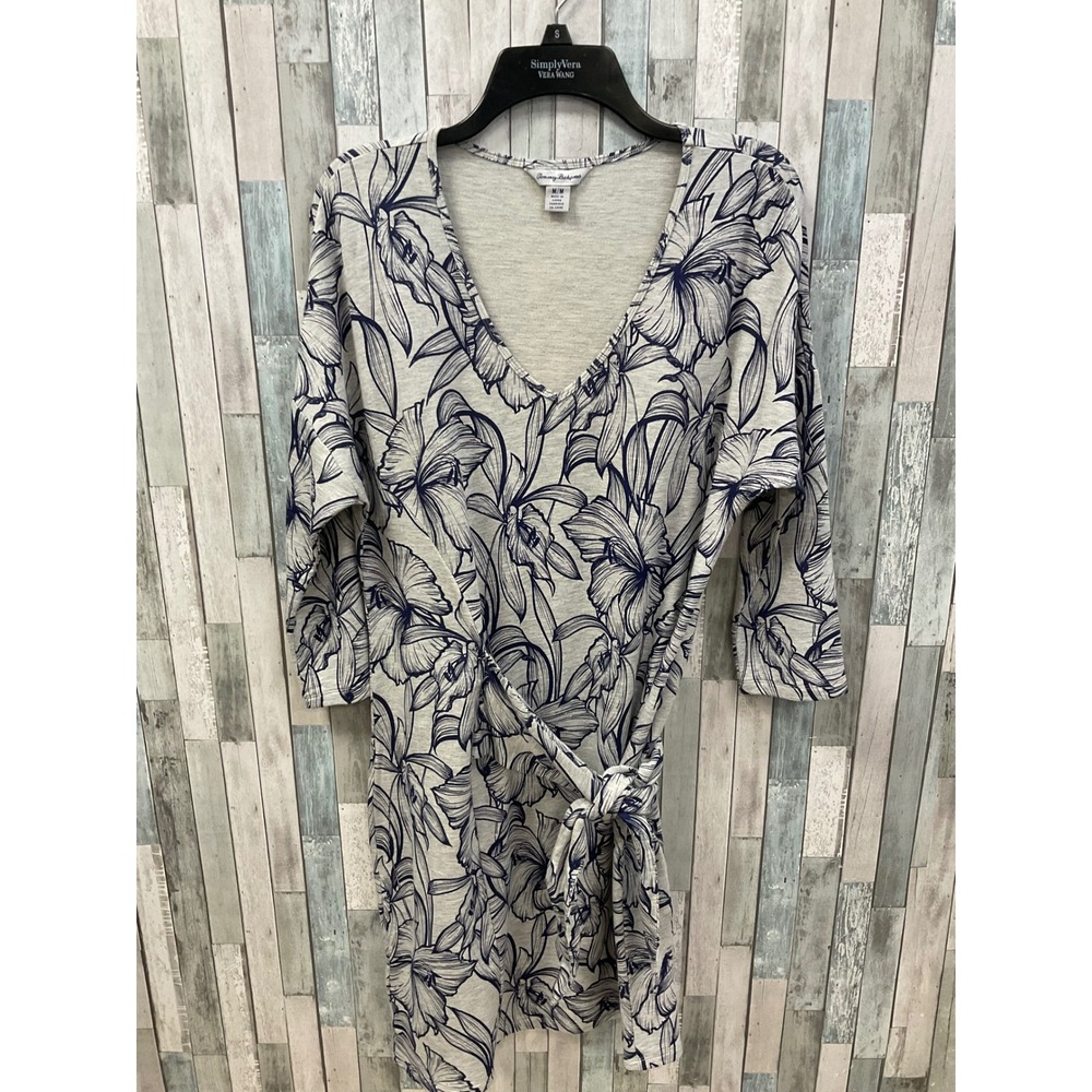Tommy Bahama Gray Blue Floral  Dress Sz M